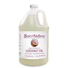 Best of Nature fractionated coconut oil bottle shows lightweight hydration