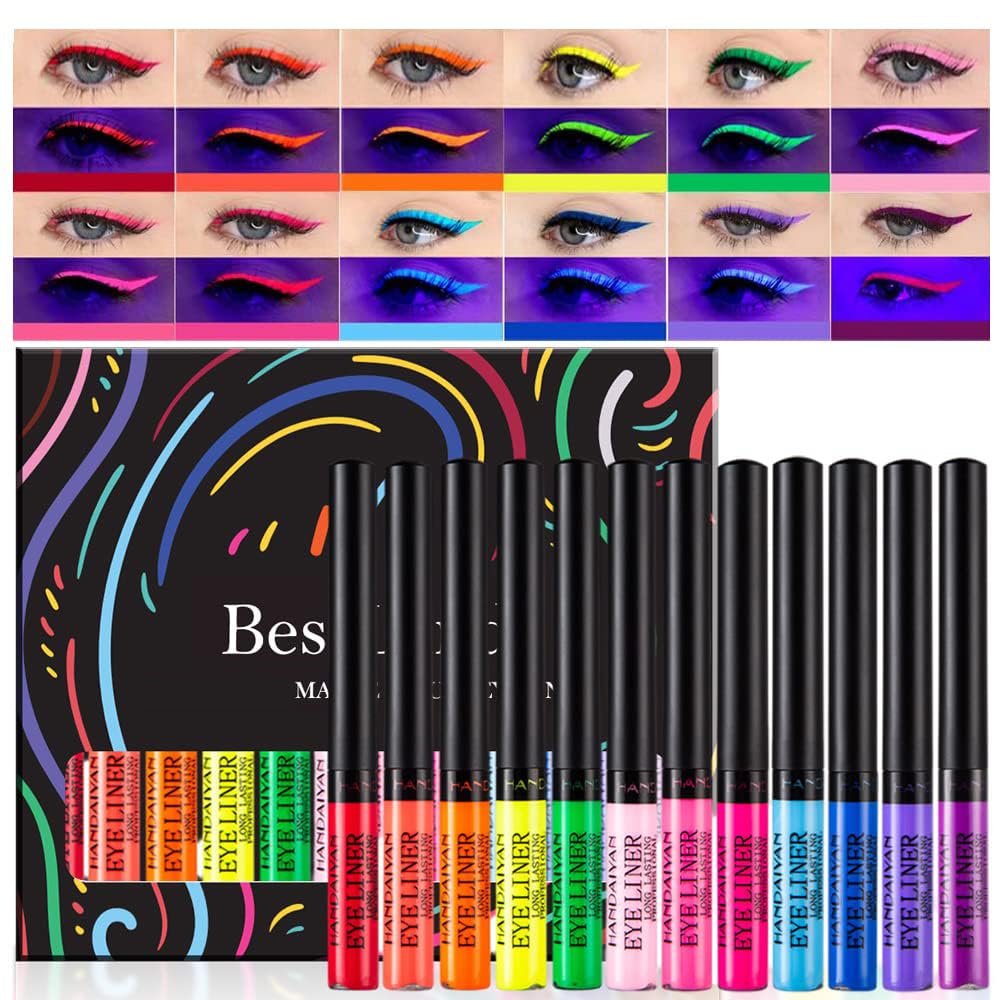 BestLand delineador líquido neón 12 colores para looks brillantes y duraderos