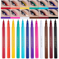 BestLand delineador líquido, paleta de 12 colores, ideal para estilos diarios vibrantes.