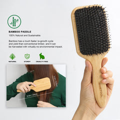 BESTOOL boar and nylon bristles distribute oils to tame frizz and boost shine