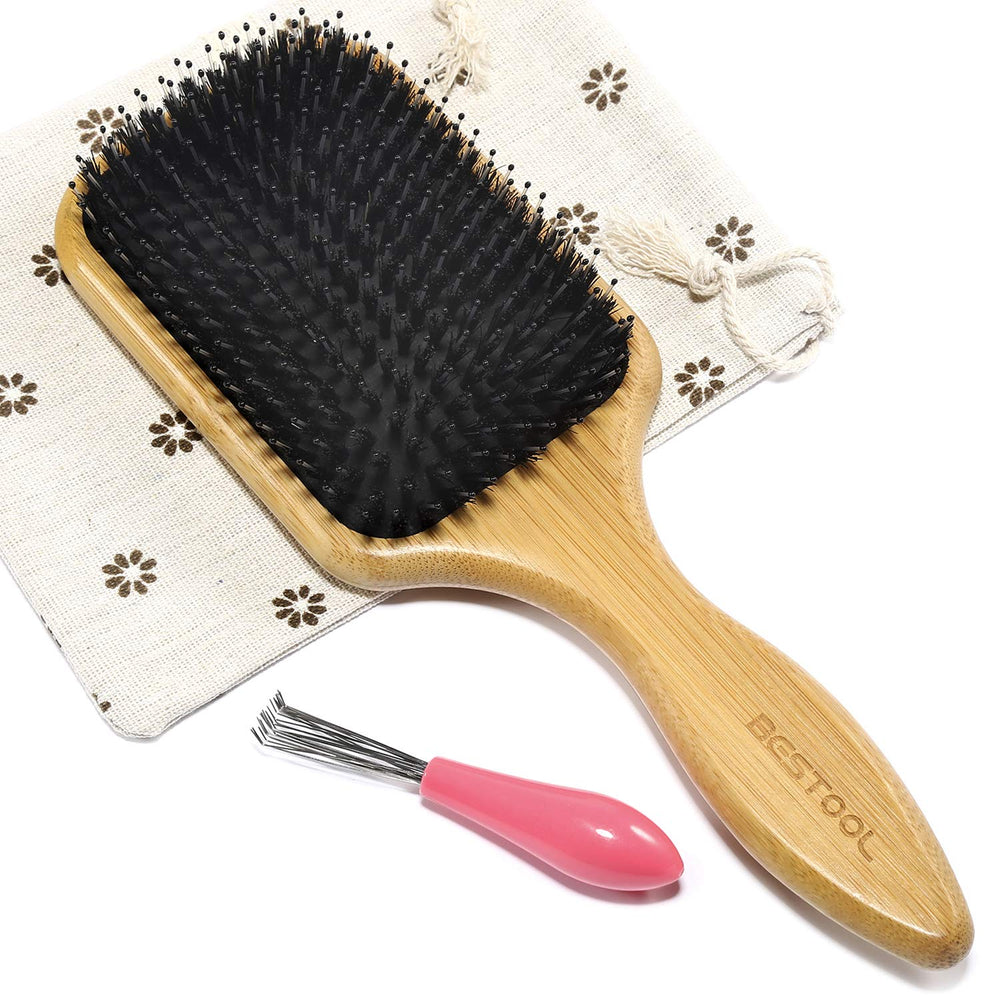 BESTOOL hair brush with oval paddle detangles smoothly for everyday styling