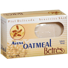 Betres oatmeal bar soap close-up showing texture for mild, everyday cleansing