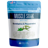 Better Bath Better Body Muscle Soak, botella, ayuda a un baño relajante para músculos cansados.