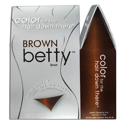 Betty Beauty Brown Betty color kit packaging shows a premium, discreet design for intimate area use.