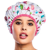 Betty Dain Fashionista Diva cap oversized coverage for all hair lengths in shower.