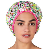 Betty Dain Fashionista Tropical oversized shower cap protecting all hair lengths