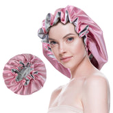 Beutyme bonete satén dormir con doble capa protege el cabello durante la noche.