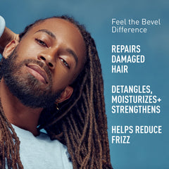 Bevel acondicionador sin enjuague, uso diario para cabello más manejable.