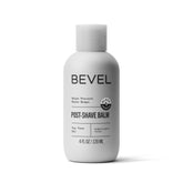 Bevel aftershave balm jar closeup, soothing post-shave cream for calm skin.