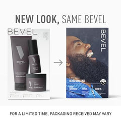 Bevel beard oil bottle closeup emphasizing hydration for the skin