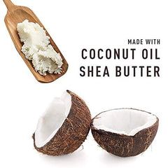 Bevel ingredientes manteca de karité y aceite de coco para hidratación.