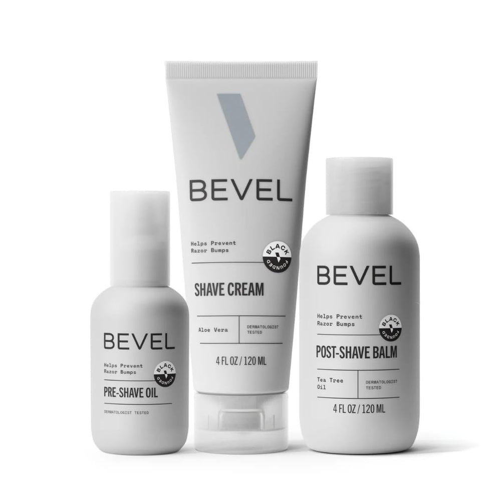 Bevel pre-shave oil close-up, smooths skin for a clean glide