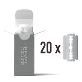 Bevel safety razor blades 20-pack ready for quick replacement and a smoother shave.