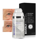BEVERLY HILLS Men’s Instant Facelift Serum bottle pour for a quick refresh