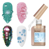 Bevimee 3D nail gel rain drop effect adds textured sparkle to nails