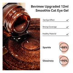 Bevimee magnetic stick demonstrates the cat eye effect on the gel