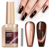 Bevimee Moonlight Cat Eye Gel in brown glitter for a radiant manicure
