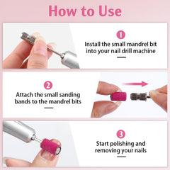 BEVTEE sanding bands grit 180 and 240 for shaping and smoothing nails