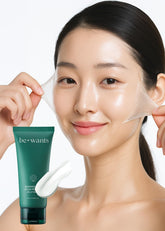 BE+WANTS mascarilla despegable de alga marina con PDRN para brillo y poros refinados.