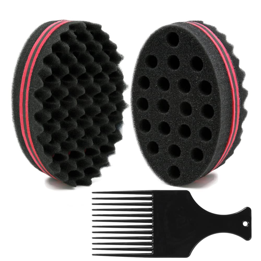 BEWAVE big holes barber hair brush sponge for quick at-home dread twists
