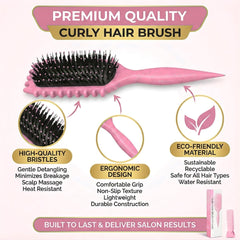 Bewelio curl-defining brush teeth detail aids even parting and frizz control