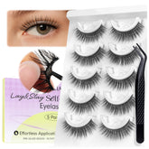 BEYELIAN self-adhesive eyelashes natural look with pre-glued wispy design for quick wear