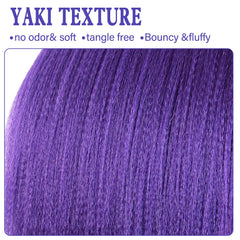 Beyond Beauty yaki texture purple braiding creates natural-looking twists.