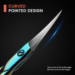 BEZOX curved cuticle scissors ergonomic handle for comfortable trimming