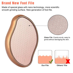 BEZOX nano-etched glass foot file delivers precise, gentle callus removal