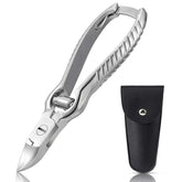 BEZOX heavy-duty podiatrist toenail clippers with silver body for thick nails and precise cuts.