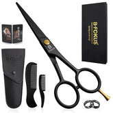 BFOKUS 5 inch premium beard scissors close-up for precise trimming