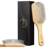 BFWood bamboo hair brush with ergonomic handle for comfortable styling