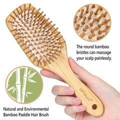 bfwood rounded wood bristles detail shows gentle scalp massage.