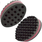 BHEART Hair Magic Twist Sponge front view shows dual-hole design for varied curls.