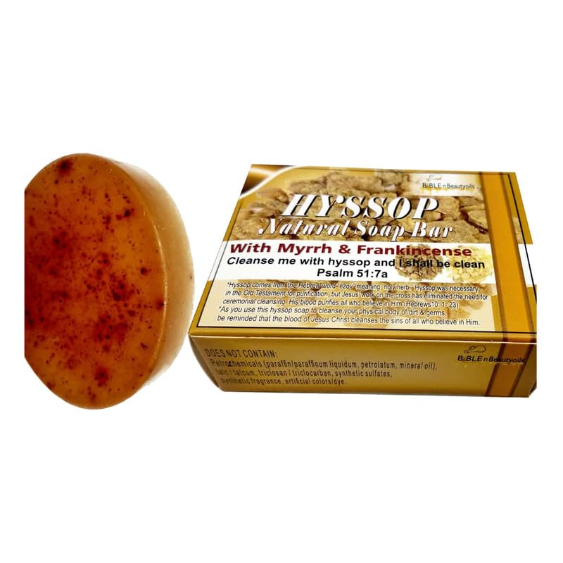 BIBLE N Beautyoils Cleanse Me Hyssop Soap Bar packaging shows natural ingredients for a gentle cleanse.
