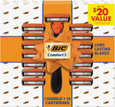 BIC Comfort 3 handle with ergonomic grip for precise shaving.