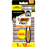 BIC Flex 5 razor handle, ergonomic grip for comfortable shaving