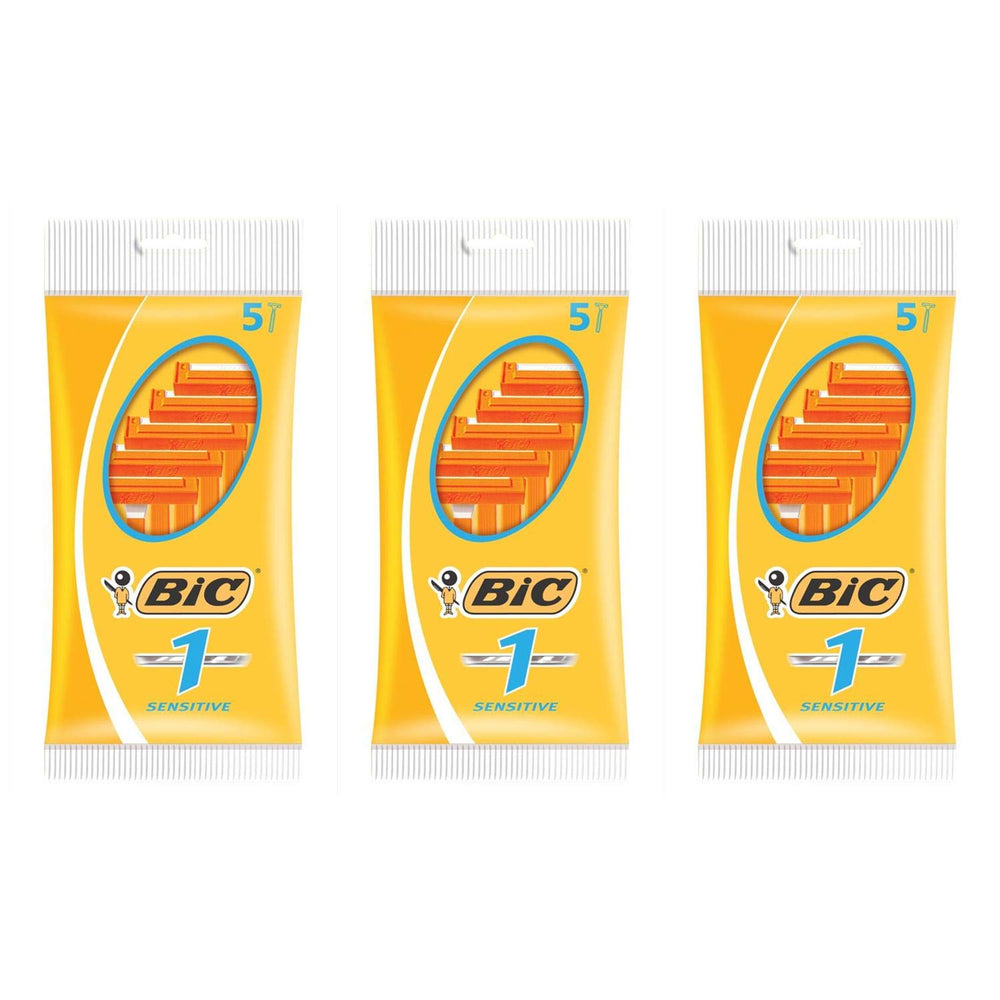 BIC N°1 razors in a pouch designed for sensitive skin, ideal for gentle daily shaving.