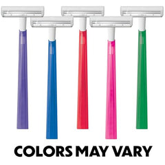 Pastel handles add color while guiding the blade for comfortable grooming