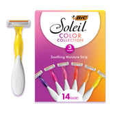 BIC Soleil 3 Colors razor pack shot shows 14-count supply for everyday use