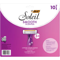 BIC Soleil 3 Scented razor with lavender handle for smooth leg shaving.