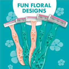 BIC Soleil 3 Simply floral handle design adds a cheerful touch to daily grooming.