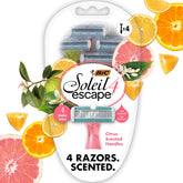 BIC Soleil 4 Escape citrus razor handle with vibrant scent for a refreshing shave