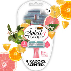 BIC Soleil 4 Escape citrus razor handle with vibrant scent for a refreshing shave