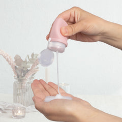 BienBion travel bottle with wide opening eases filling shampoo and lotion