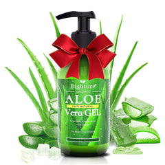 BIGHTURE Aloe Vera Gel con hojas frescas para hidratación suave de la piel
