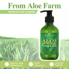 Piel hidratada con BIGHTURE Aloe Vera Gel para uso diario
