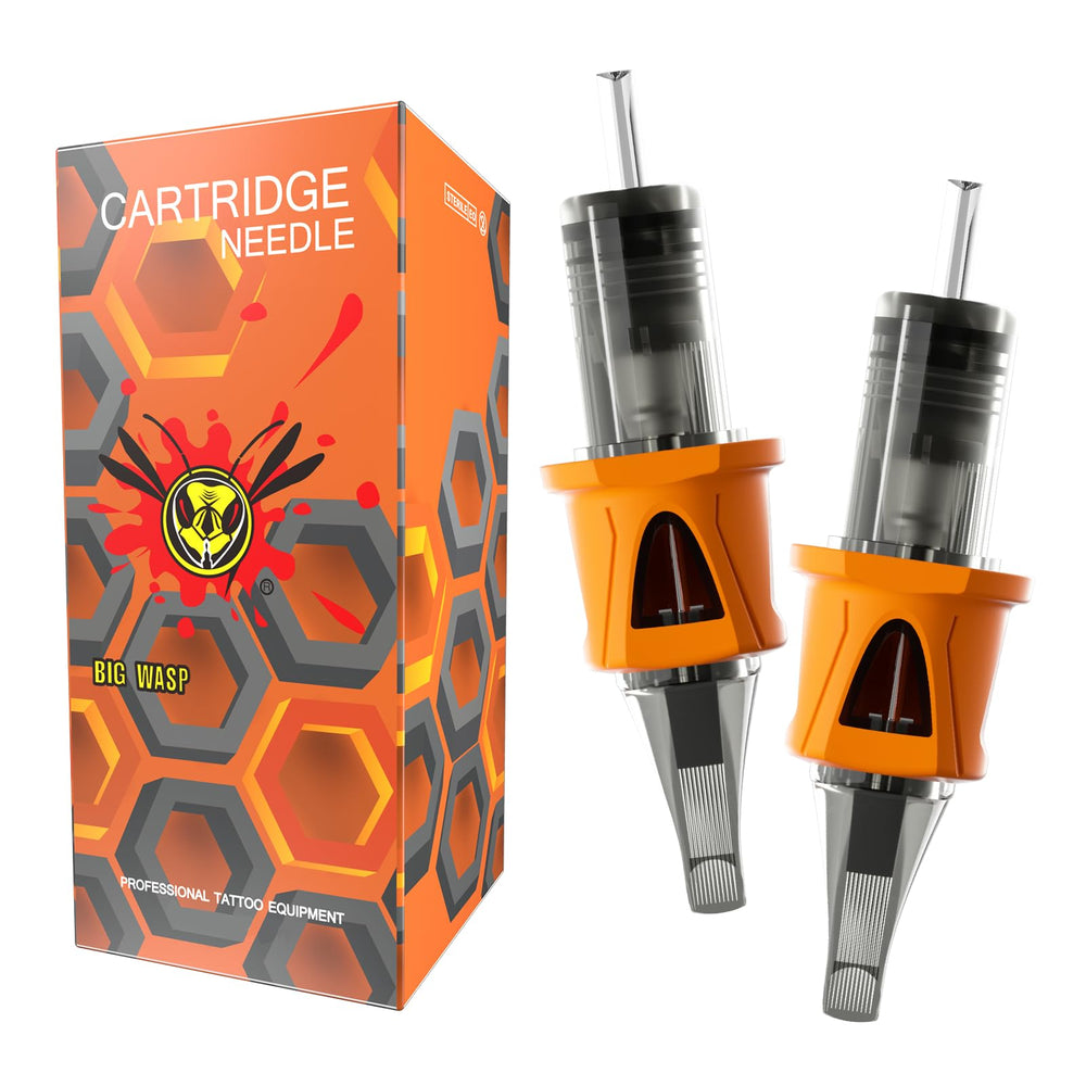 BIGWASP Energy tattoo cartridge needles with packaging for safer storage and quick access.