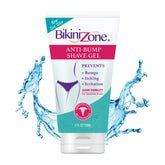 Bikini Zone anti-bump shave gel bottle showing 5 oz packaging for precise shaving.