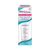 Bikini Zone Hair Growth Inhibitor Cream bottle close-up for post-wax skin